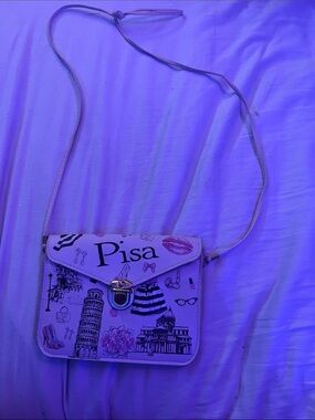 Illustrated Crossbody Bag in Light Pink -